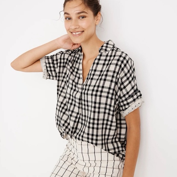 Madewell Women's Black and White Blouse 🤍🖤 - Picture 2 of 5
